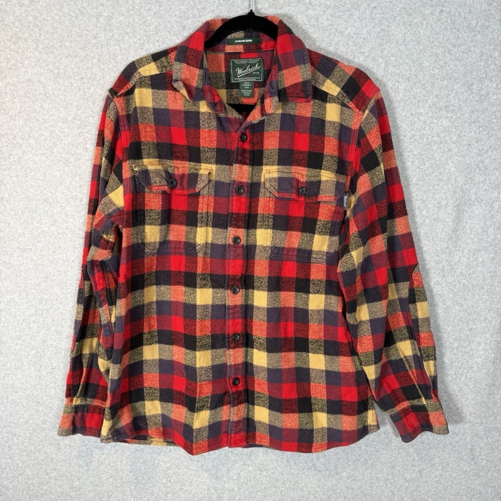 Woolrich Oxbow Bend Flannel Shirt in a Red check pattern M